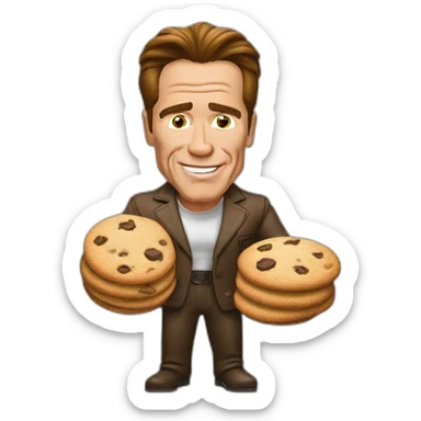 arnold schwarzenegger with cookies sticker