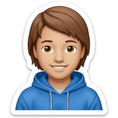 emoji of a person wearing a blue hoodie smiling sticker