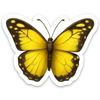 Yellow love with butterfly  sticker
