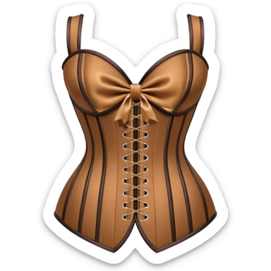 brown corset with bow sticker