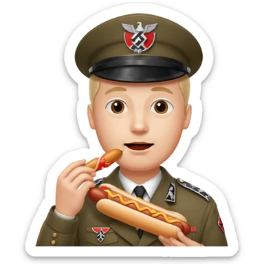 Nazi eating a hotdog sticker