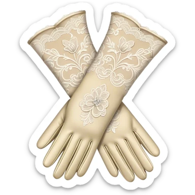 vintage rococo lace gloves  sticker
