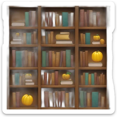 books on a bookshelf sticker