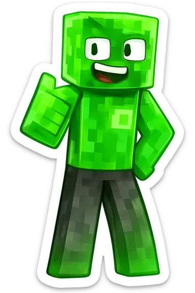 Extract the Slime character (second from left, green) from the image as a separate image with a transparent background, preserving the original style and quality. sticker