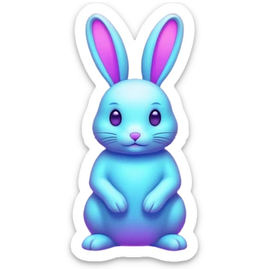 neon rabbit made of starlight sticker