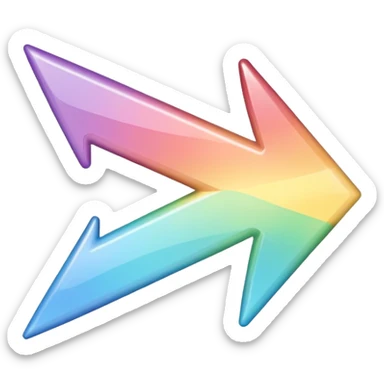 Pastel rainbow arrow pointing left sticker