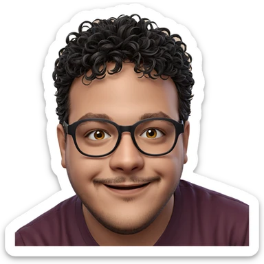 smiling boy with glasses sticker