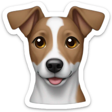 Brown and white jack russel grey zip hoodie  sticker