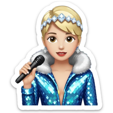 I want these emojis 💎🎤🪩❄️ in one frame with the number 17 I don't want a girl or boy in the pictures. sticker