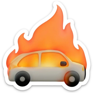 Car burns sticker