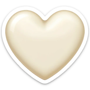 Milk-colored heart sticker