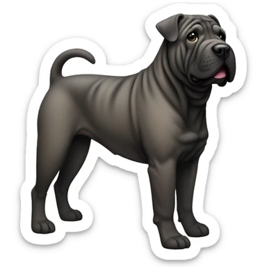 Black shar-pei dog, full body sticker