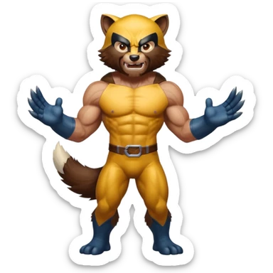 Happy but fierce Wolverine (the animal) full body sticker