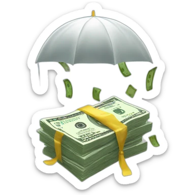 Raining money sticker
