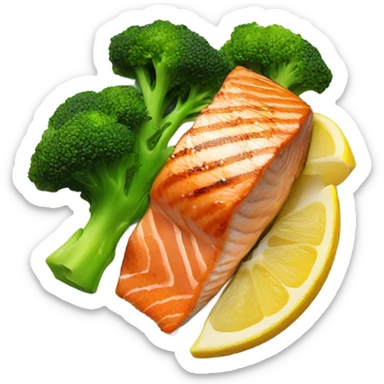 salmon and broccoli sticker