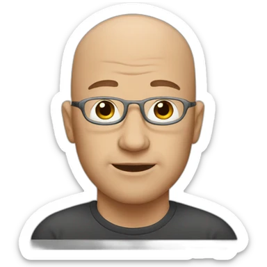 Almost bald man sticker