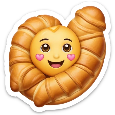care emoji with croissant instead of heart sticker