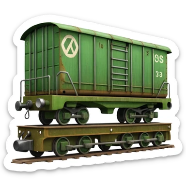 green freight train sticker