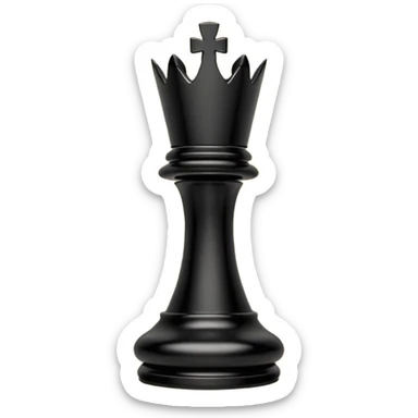 black chess pieces, queen piece sticker