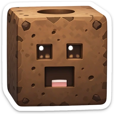 Minecraft style dirt block  sticker