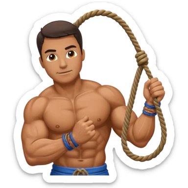 Man Rope pulling  sticker