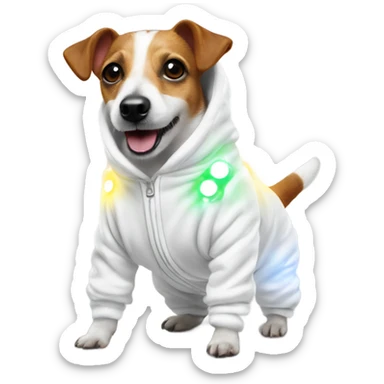 Jack Russel terrier in light up led onesie sticker