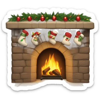 Decorated fireplace sticker
