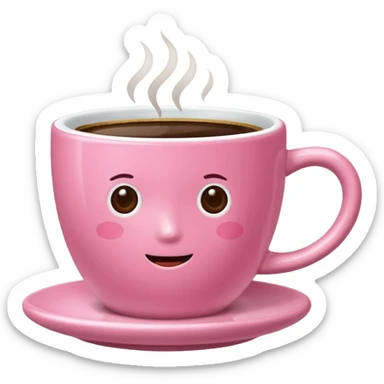 Pink cup of coffe sticker