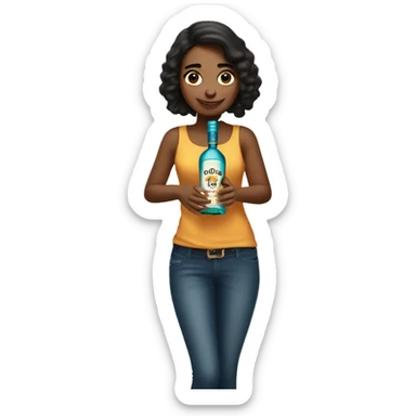 Spanish Girl holding Don Julio bottle sticker