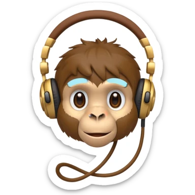 Kulaklıklı maymun sticker