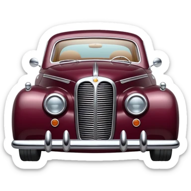 burgundy old car sticker