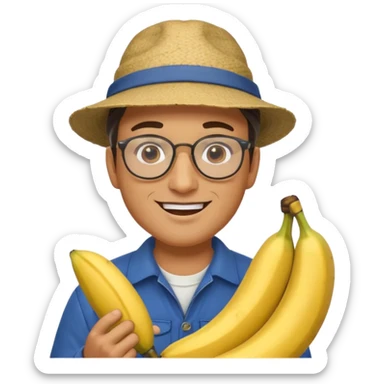 Male accountant loves fishing bananas movies and comics and is Italian sticker
