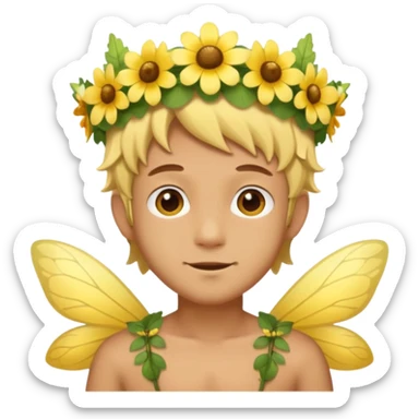 yellow male fairy, tan skin sticker