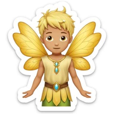 yellow male fairy, tan skin sticker
