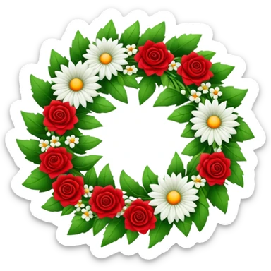 funeral wreath with flowers sticker