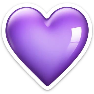 Shiny glass violet heart  sticker