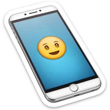 smartphone viewed from above, blank screen, subtle reflection, emoji style sticker