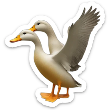 Duck and goose sticker