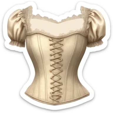vintage rococo light beige corset with sleeves  sticker