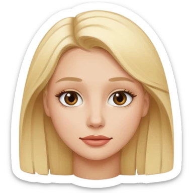 Blonde with as few details as possible, only her face sticker