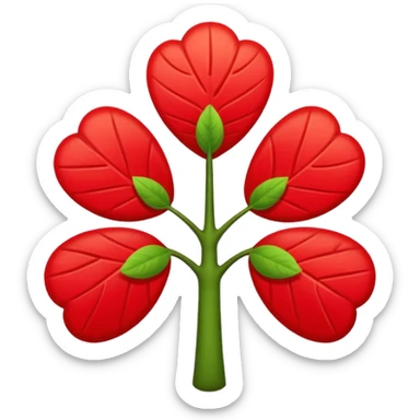 Un trébol de cinco hojas rojo sticker