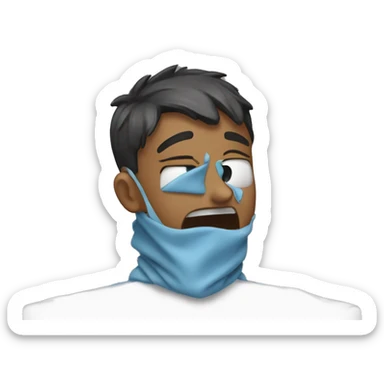 A student crying but He’s trying not to cry sticker