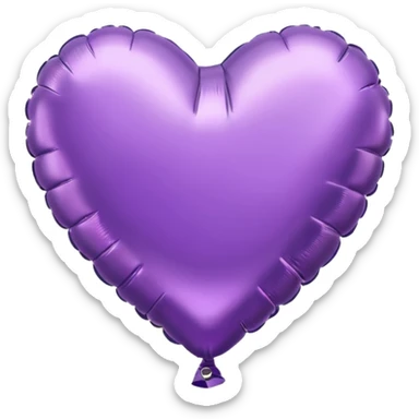 purple Foil balloon heart, remove background sticker
