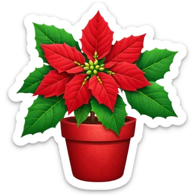 small christmas Poinsettia  sticker