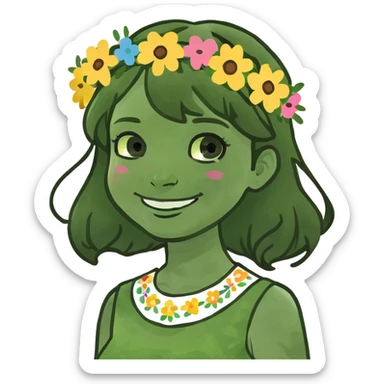 smiling girl with brown hair sticker
