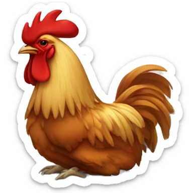 a rooster sleeping on a bed sticker