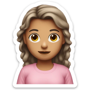 um emogi de uma menina de ele clara blusa de manga longa rosa dano oi com a mao sticker