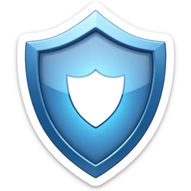 blue shield with a shiny, reflective center, no symbols sticker