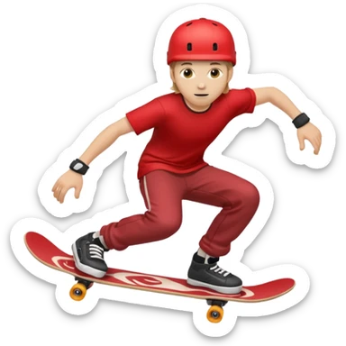 skater with skateboard and red helmet sticker