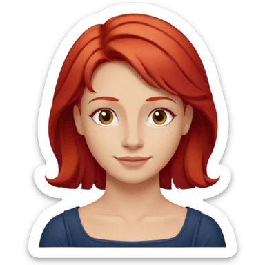 Red French frize emoji: NO FACE sticker